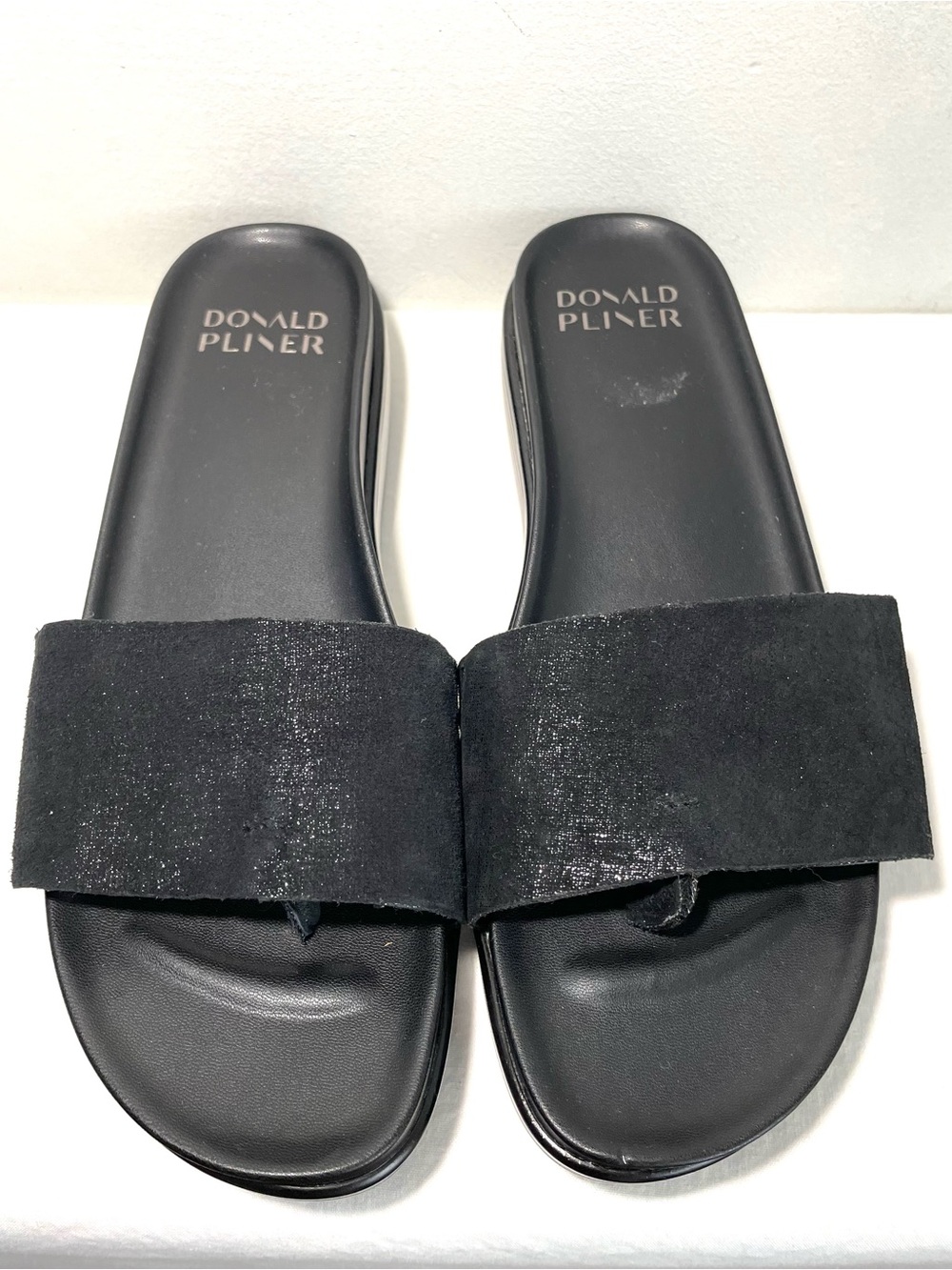 Donald Pliner FIFI Black Leather Slide Sandals 8.5